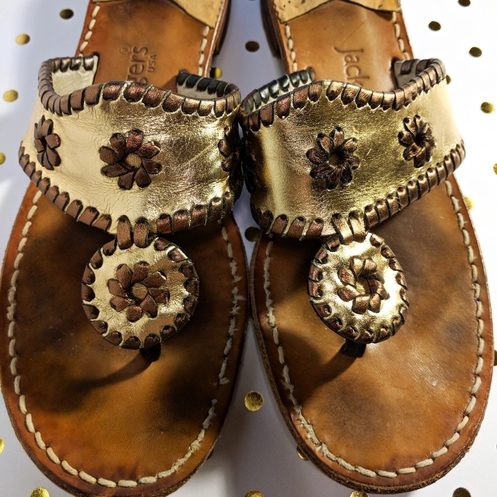 Jack Rogers Gold Nantucket Sandals
